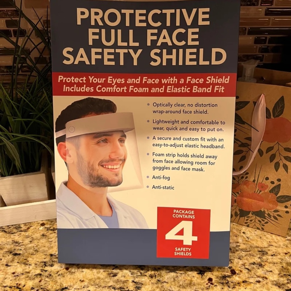 Protective Full Face Safety Shield with Comfort Foam - Picture 2 of 2